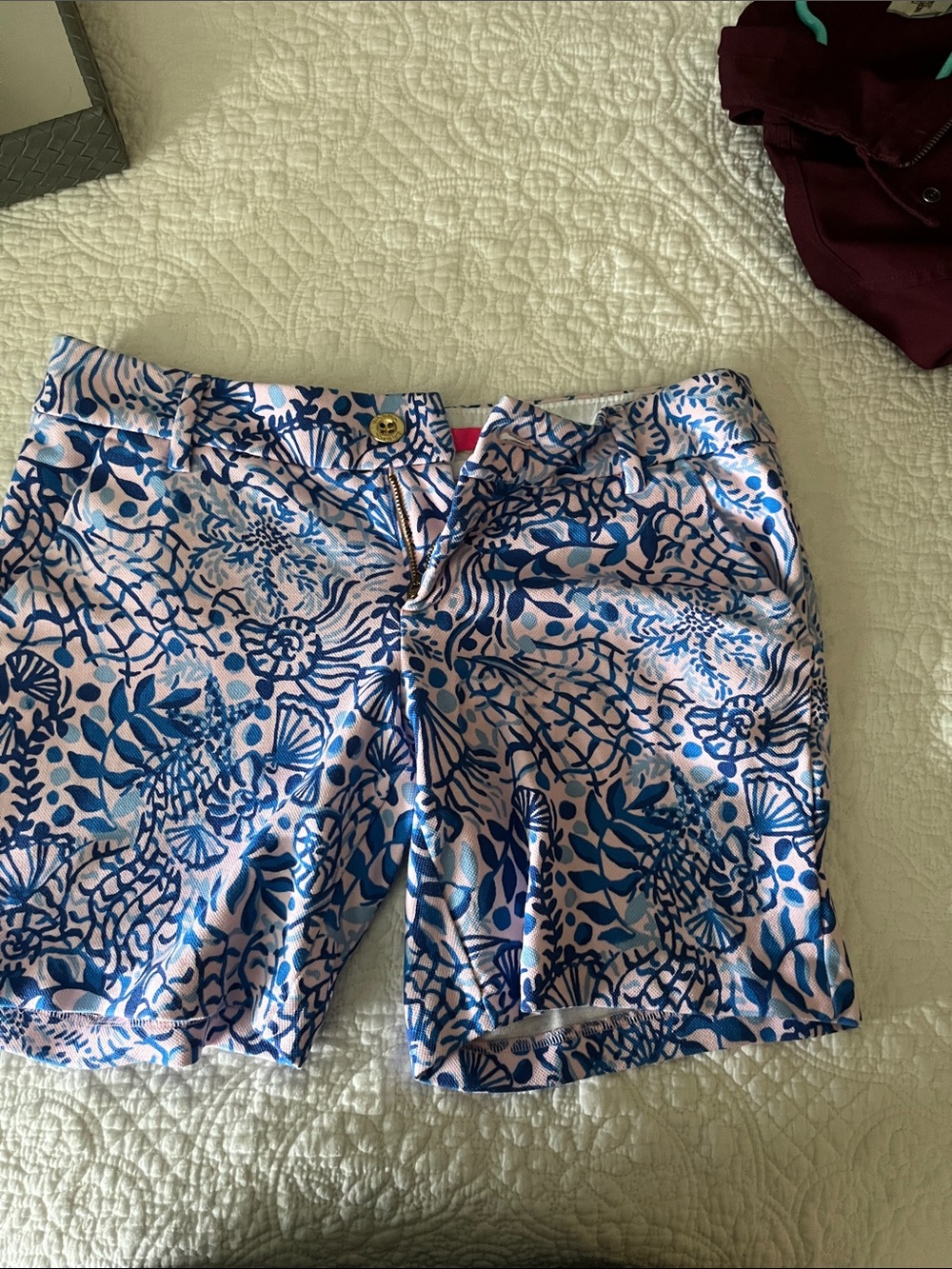 Lilly Pulitzer Pink and Blue Floral Bermuda Shorts - Picture 2 of 3